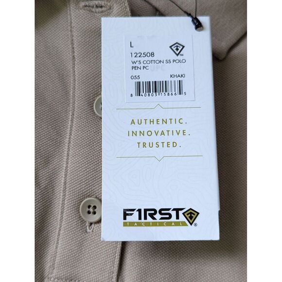 First Tactical Polo Women's Performance short Sleeve shirt Sz L NWT Khaki - Picture 3 of 4